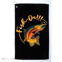 Fish On!!! Rainbow Trout Fishing Golf Towel thumb 0