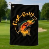 Fish On!!! Rainbow Trout Fishing Golf Towel thumb 1