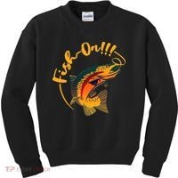 Fish On!!! Rainbow Trout Fishing Kids Sweatshirt thumb 0