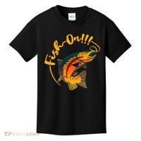 Fish On!!! Rainbow Trout Fishing Kids T-Shirt thumb 0