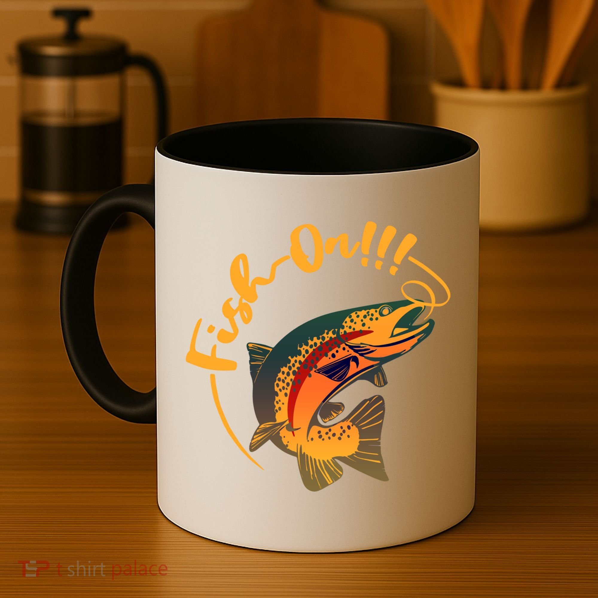 Fish On!!! Rainbow Trout Fishing Funny Gift Coffee Mug