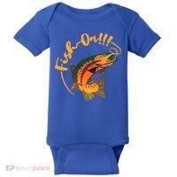 Fish On!!! Rainbow Trout Fishing Funny Gift Baby Bodysuit thumb 0