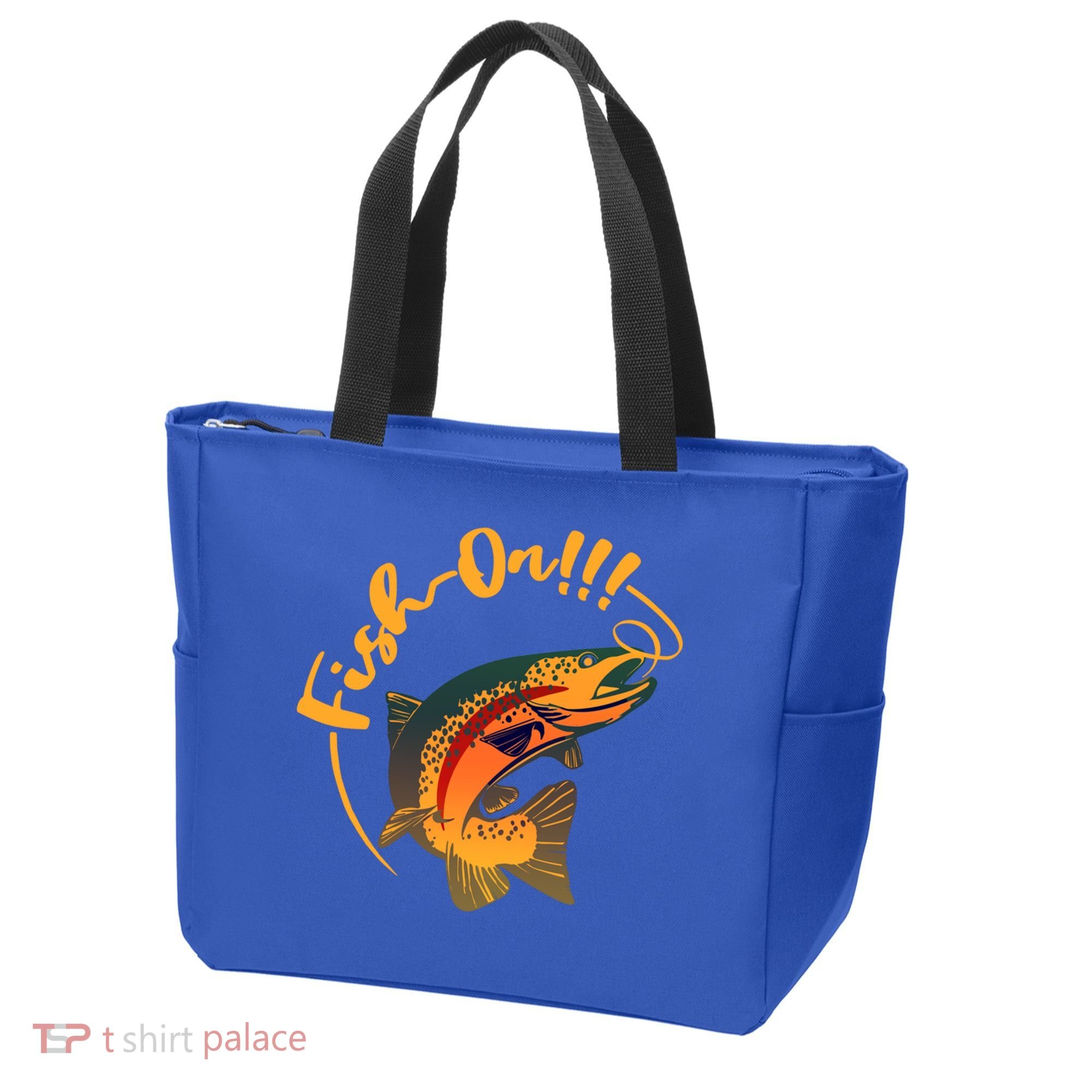 Fish On!!! Rainbow Trout Fishing Funny Gift Tote Bag