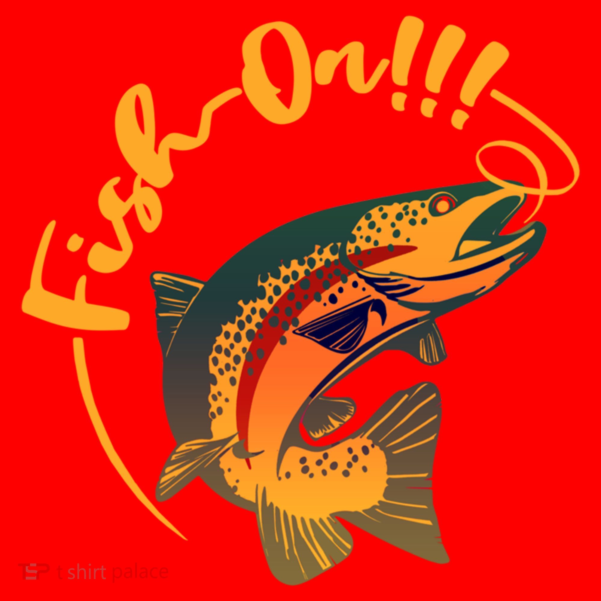 Fish On!!! Rainbow Trout Fishing Funny Gift Santa Hat