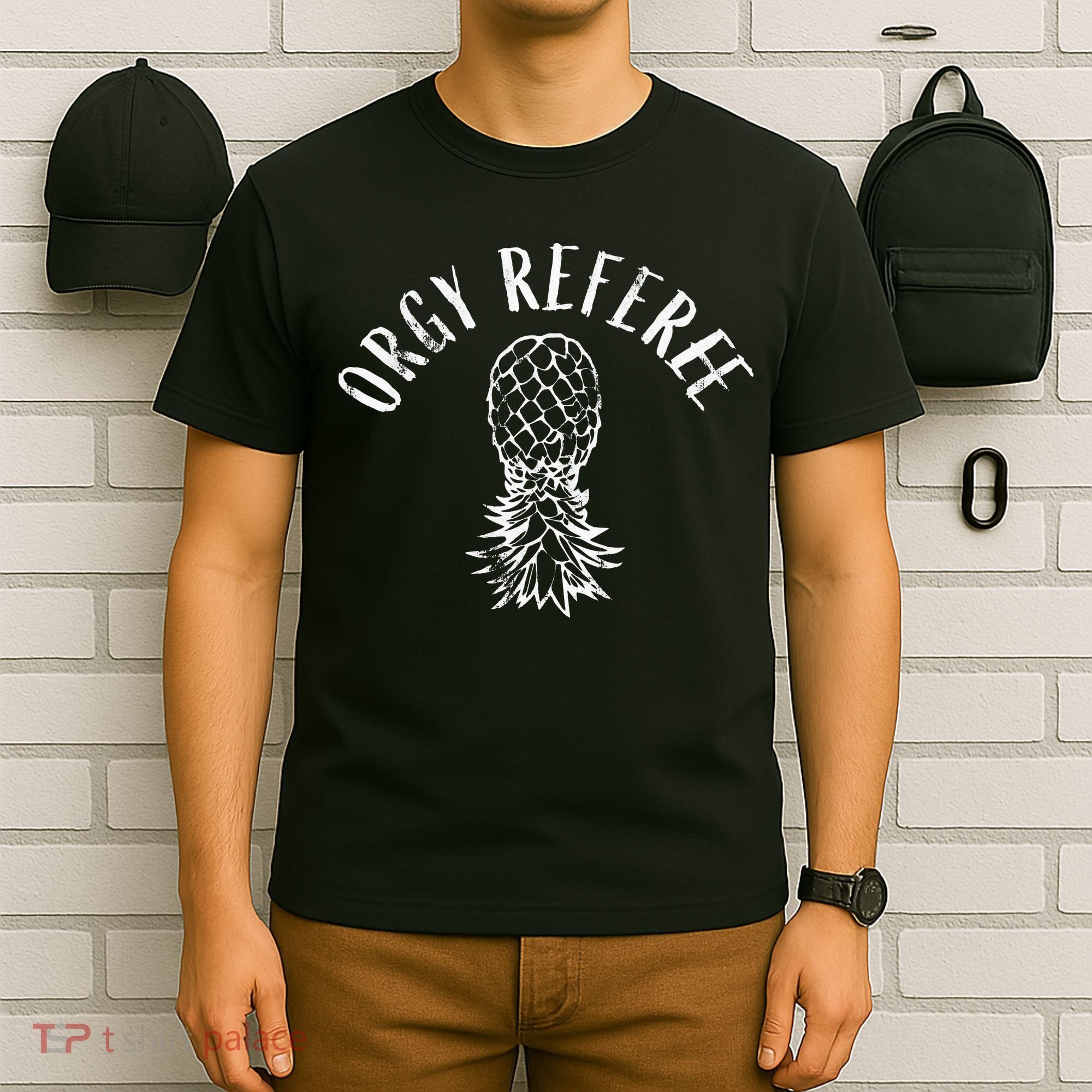 Funny Orgy Referee Upside Down Pineapple Swinger T-Shirt