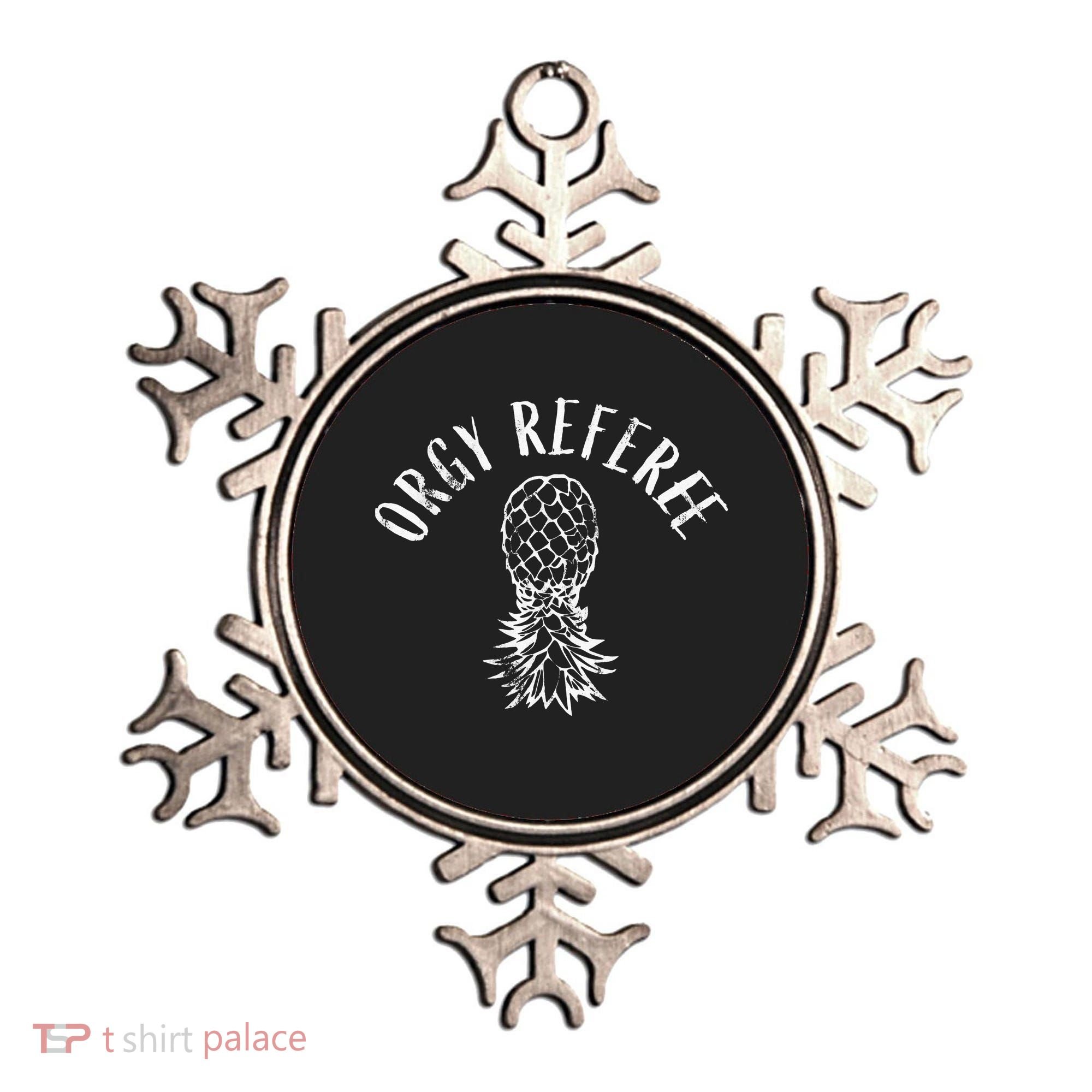 Funny Orgy Referee Upside Down Pineapple Swinger Ornament