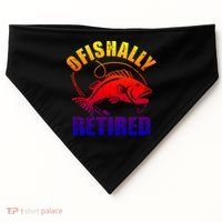 Fishing Ofishally Retired Gift USA-Made Doggie Bandana thumb 0