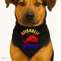 Fishing Ofishally Retired Gift USA-Made Doggie Bandana thumb 1