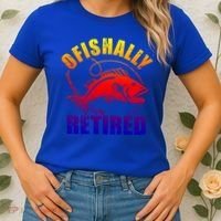 Fishing Ofishally Retired Gift Women's T-Shirt thumb 2