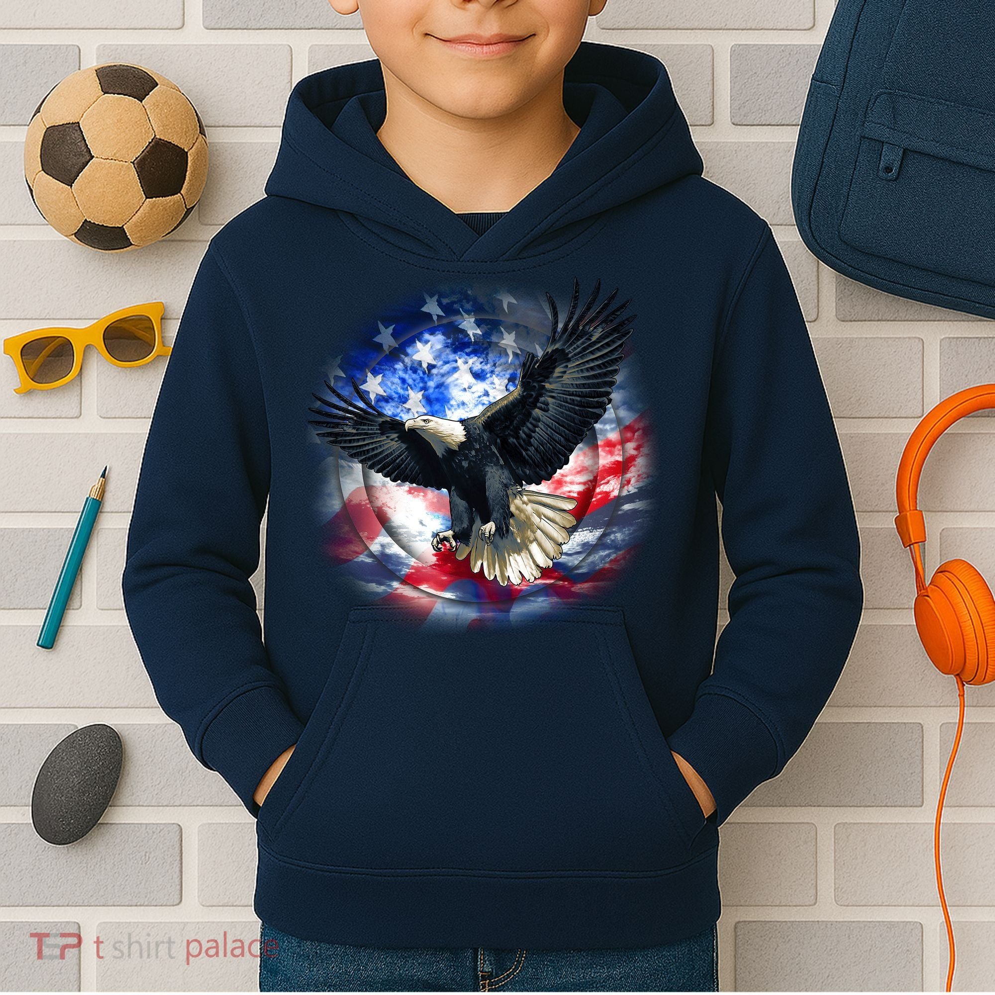 Forever Free United States Eagle Kids Hoodie