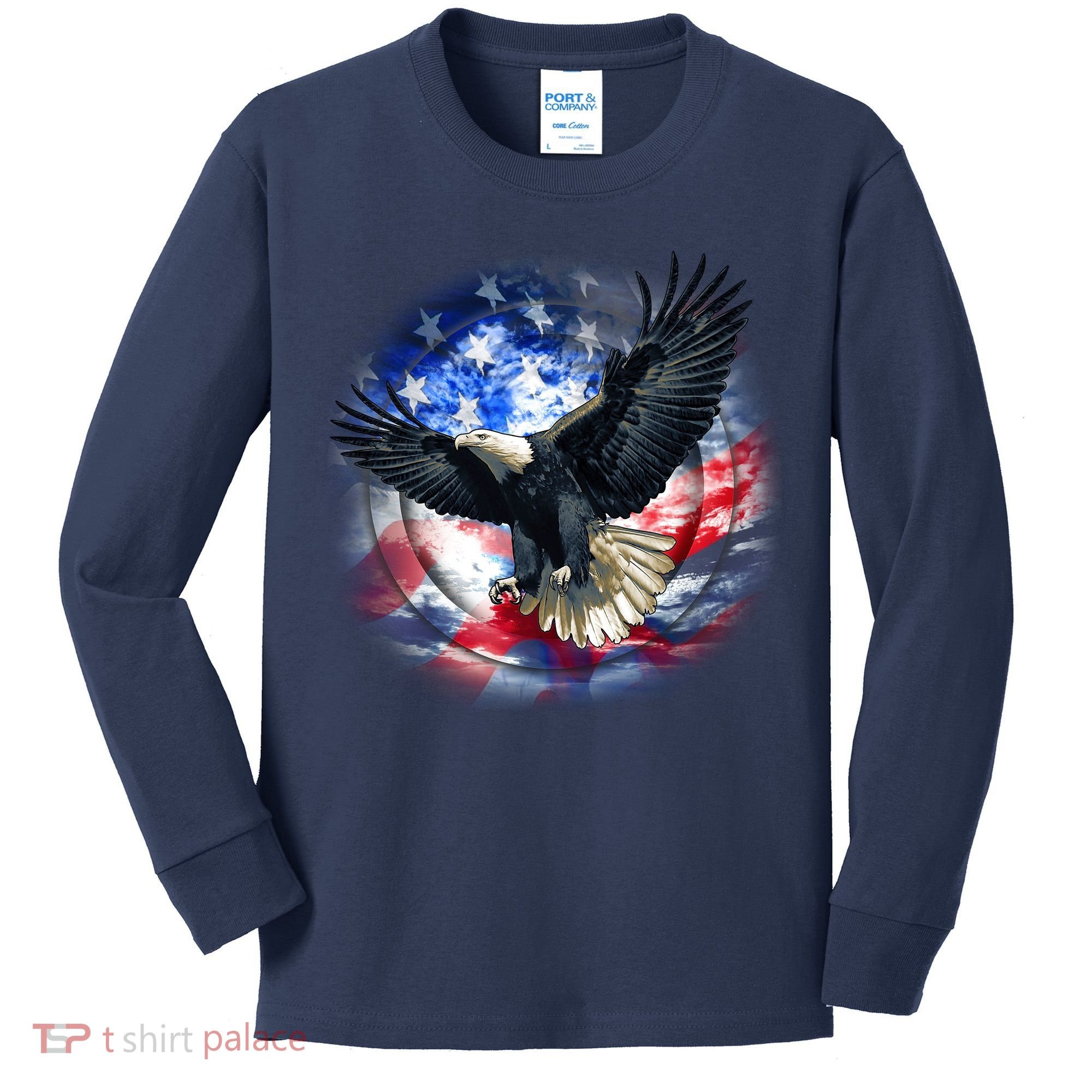 Forever Free United States Eagle Kids Long Sleeve Shirt