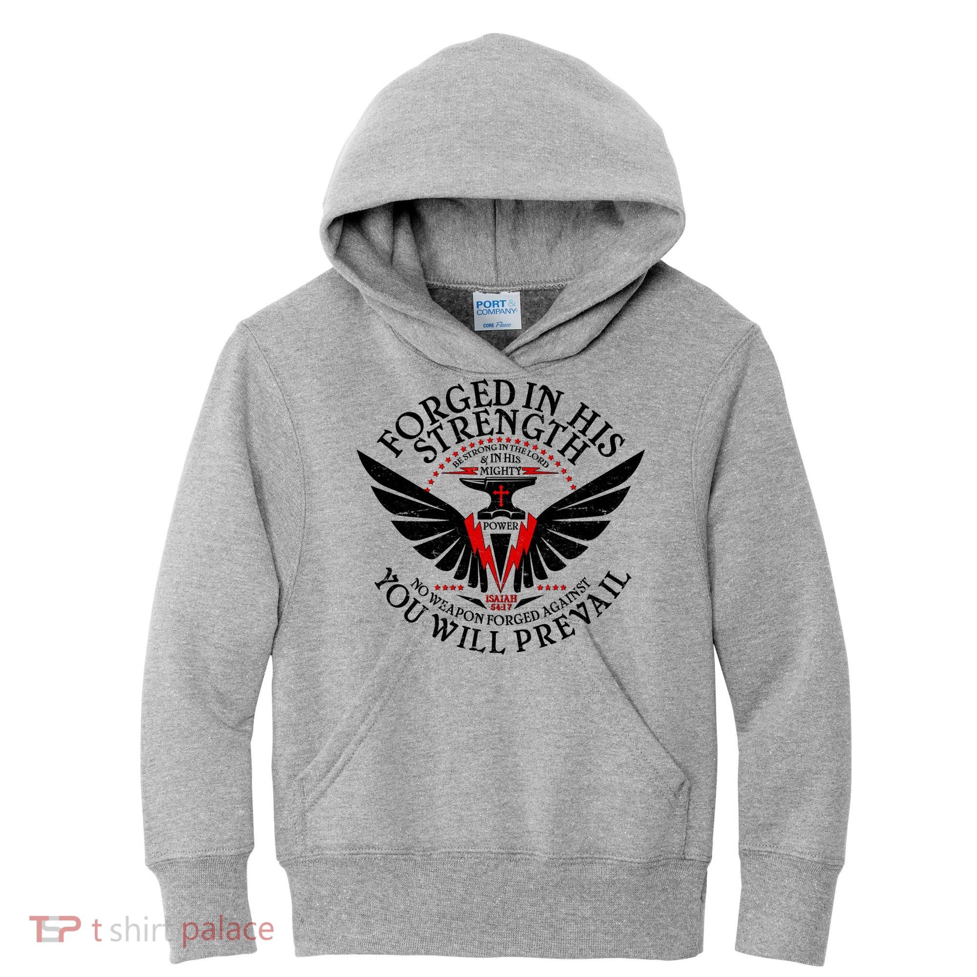 Forged In His Strength Kids Hoodie