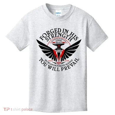 Forged In His Strength Kids T-Shirt