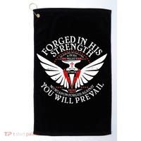 Forged In His Strength Golf Towel thumb 0