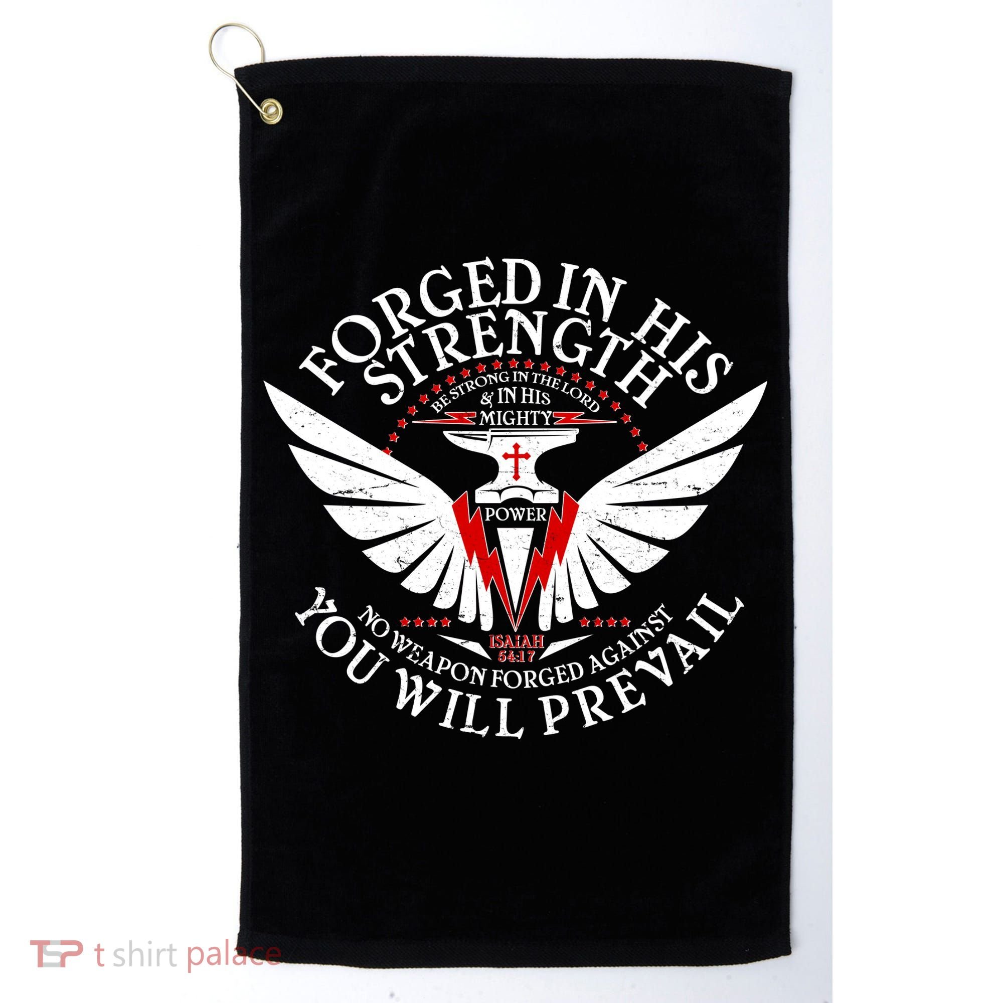 Forged In His Strength Golf Towel