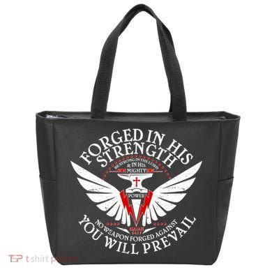 Forged In His Strength Tote Bag