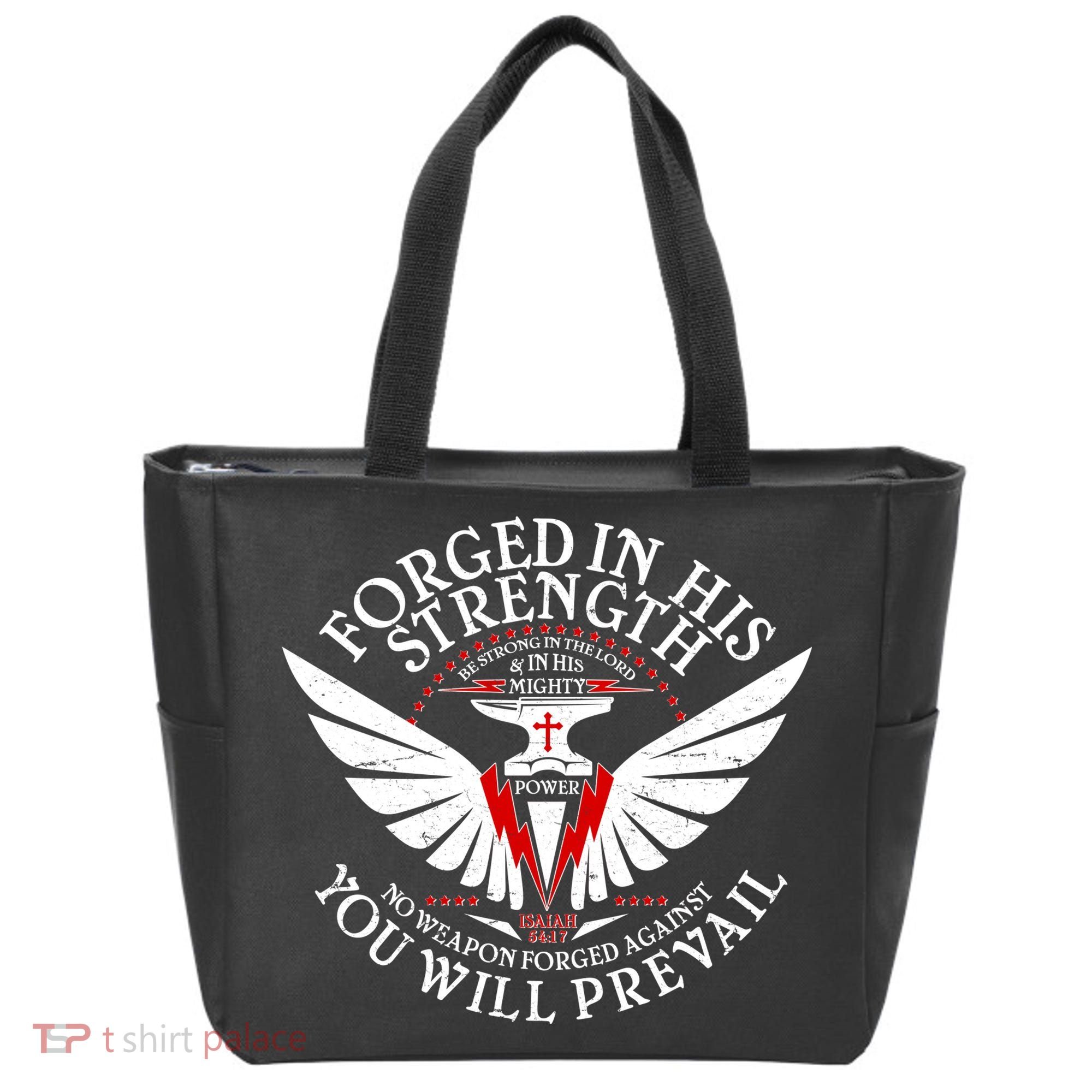 Forged In His Strength Tote Bag