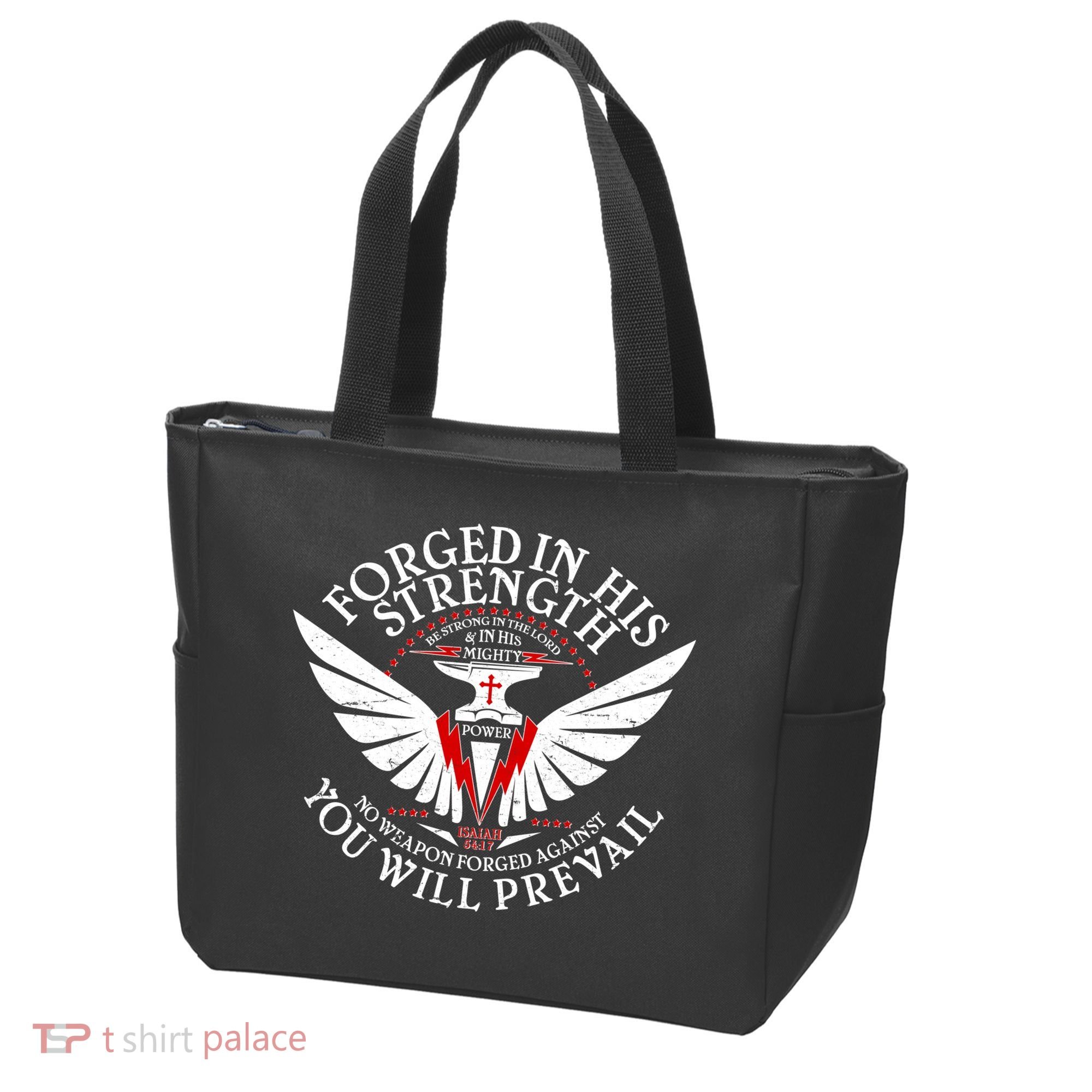 Forged In His Strength Tote Bag