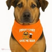 Forget Candy Give Me Beer USA-Made Doggie Bandana thumb 1