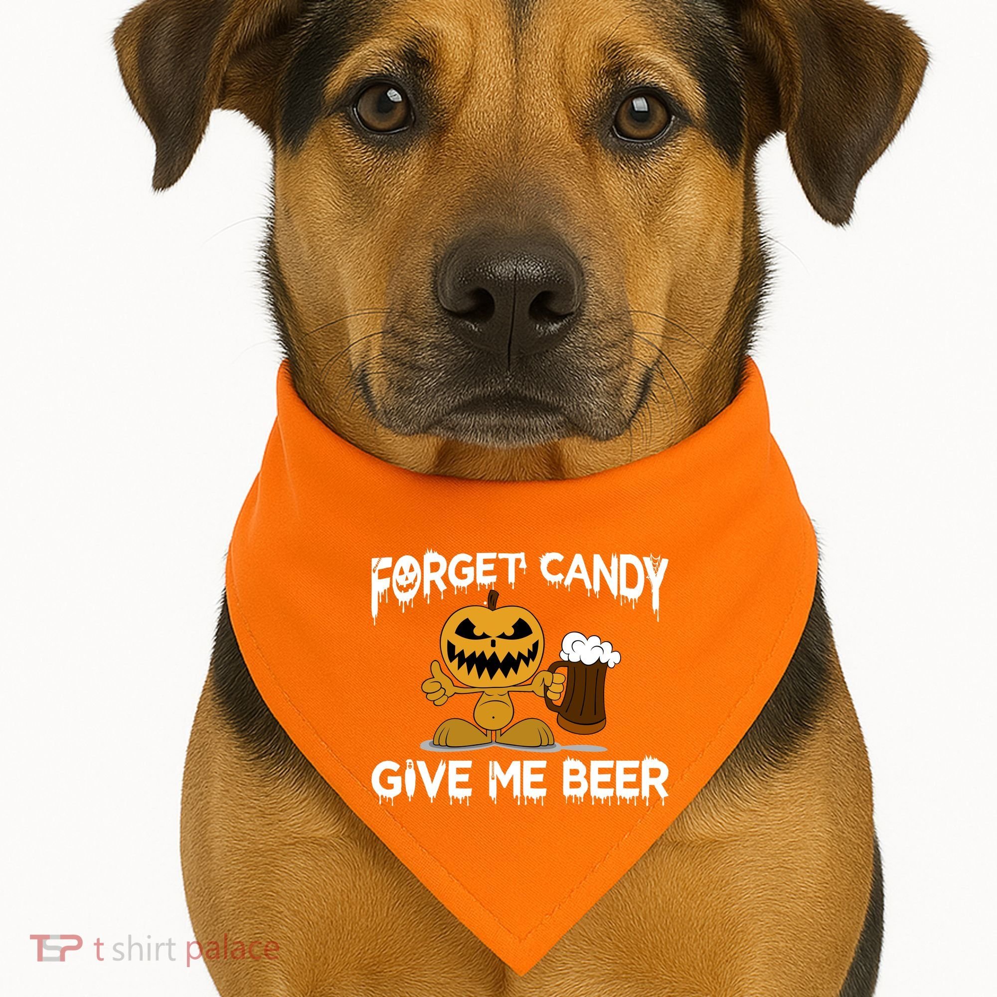 Forget Candy Give Me Beer USA-Made Doggie Bandana