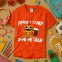 Forget Candy Give Me Beer Kids T-Shirt thumb 3