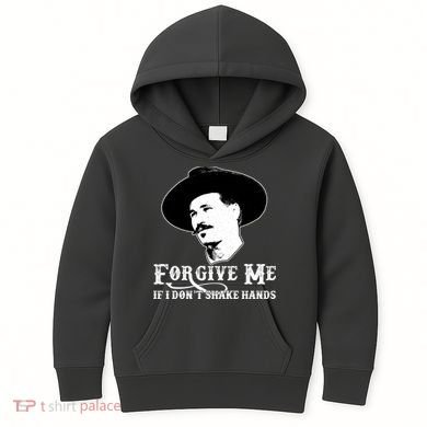 Forgive Me If I Don't Shake Hands Doc Holiday Kids Hoodie
