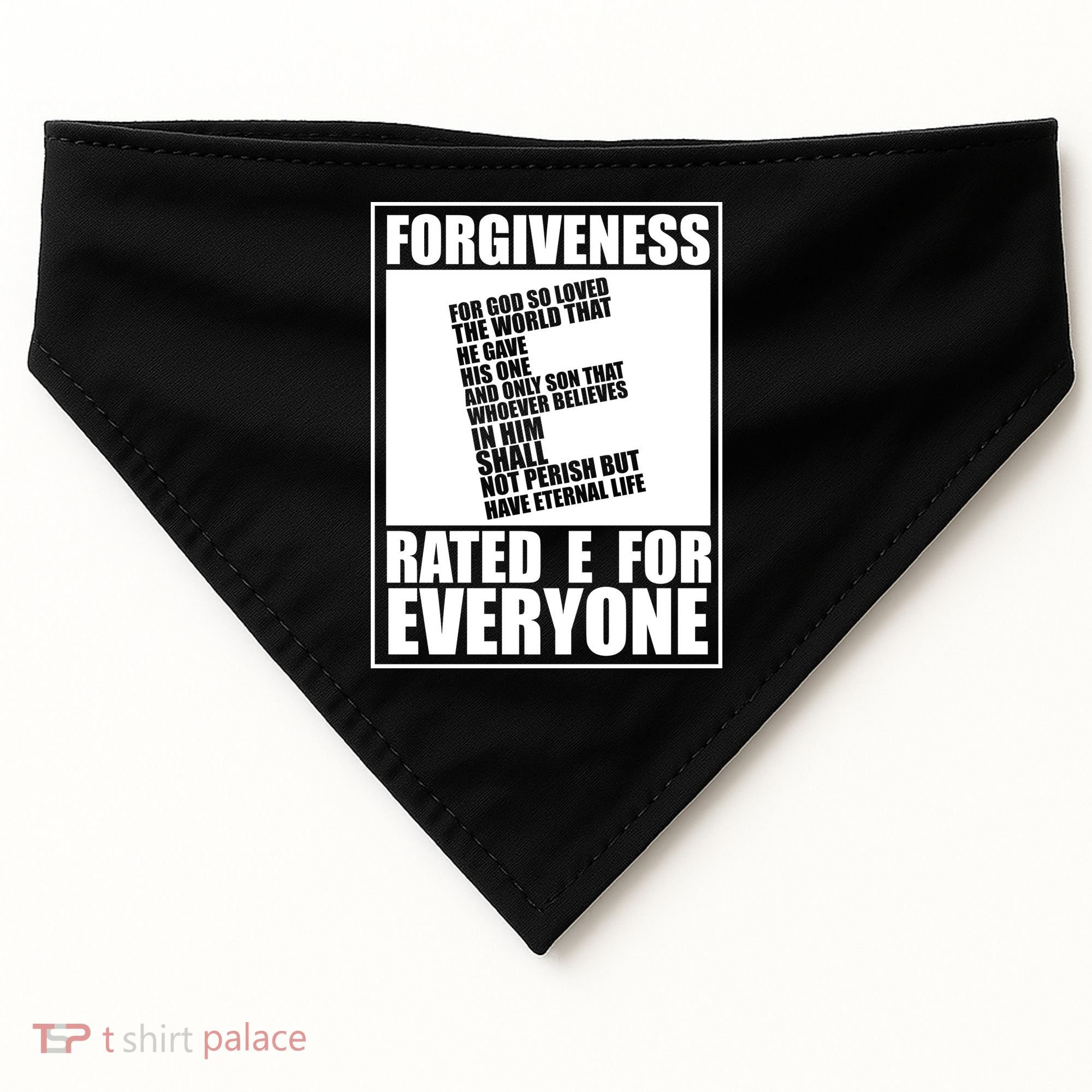 Forgiveness Rated E for Everyone USA-Made Doggie Bandana
