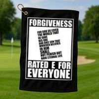 Forgiveness Rated E for Everyone Golf Towel thumb 1
