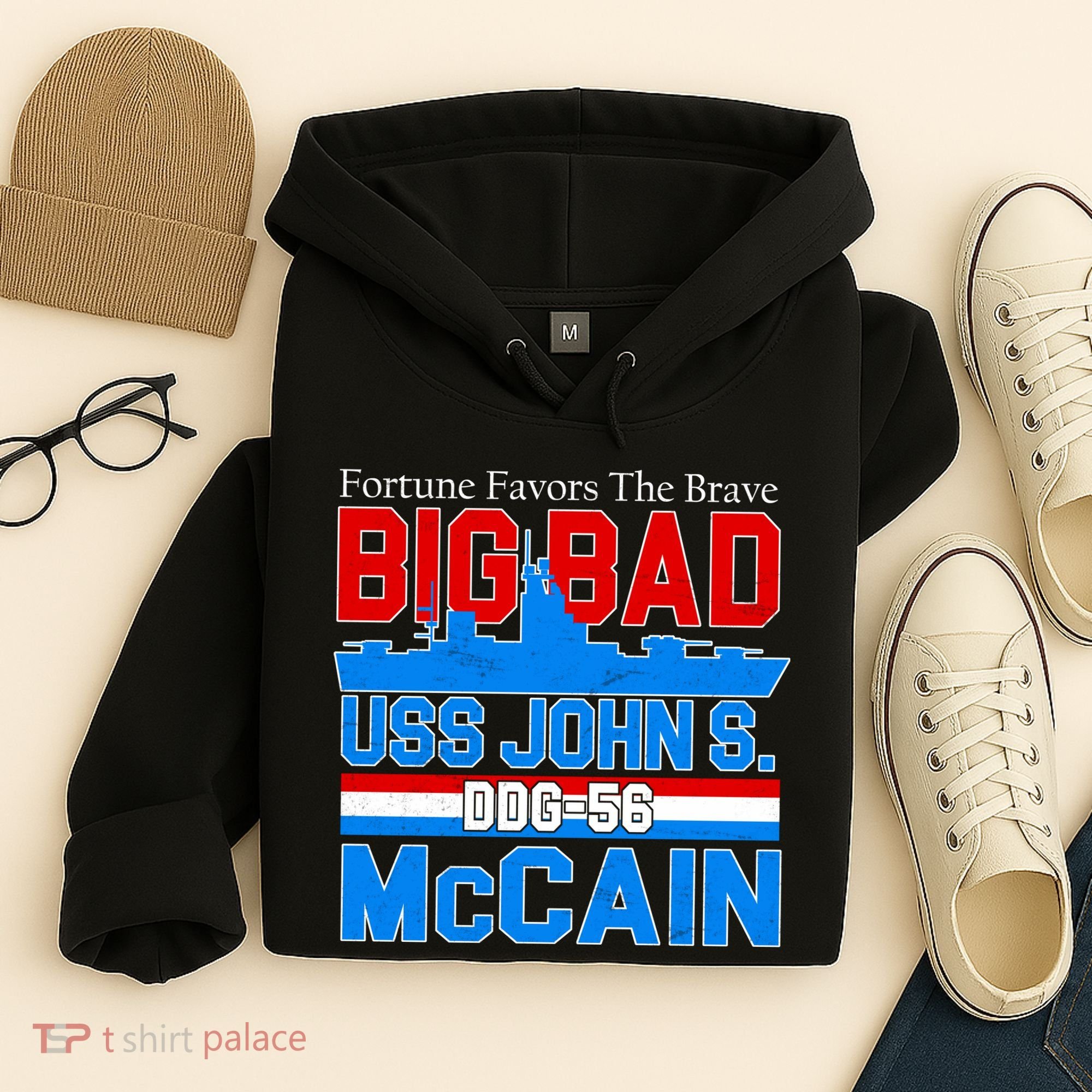 Fortune Favors The Brave DDG-56 USS John S. McCain Hoodie