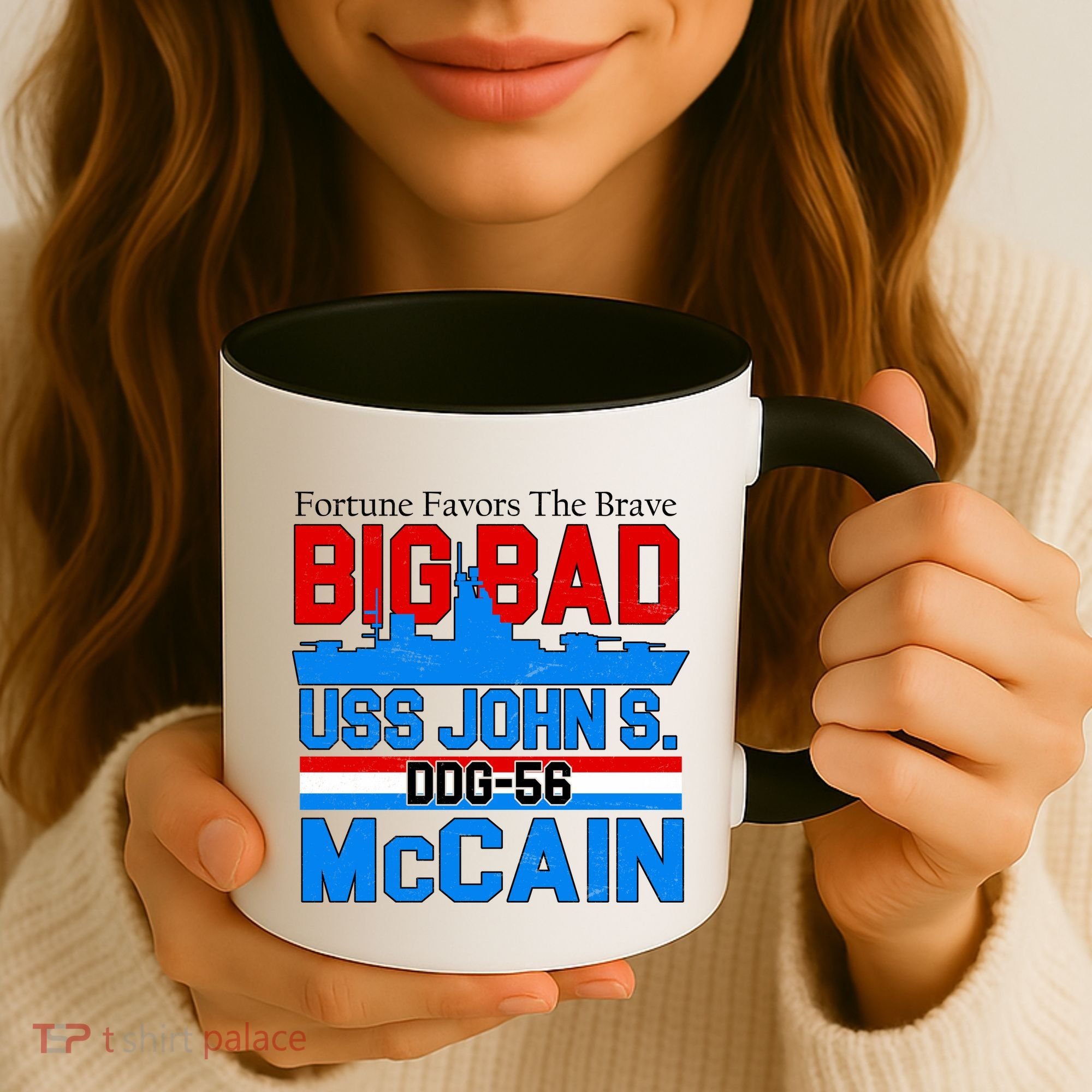 Fortune Favors The Brave DDG-56 USS John S. McCain Coffee Mug