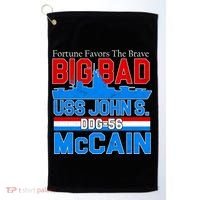 Fortune Favors The Brave DDG-56 USS John S. McCain Golf Towel thumb 0