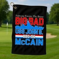 Fortune Favors The Brave DDG-56 USS John S. McCain Golf Towel thumb 1