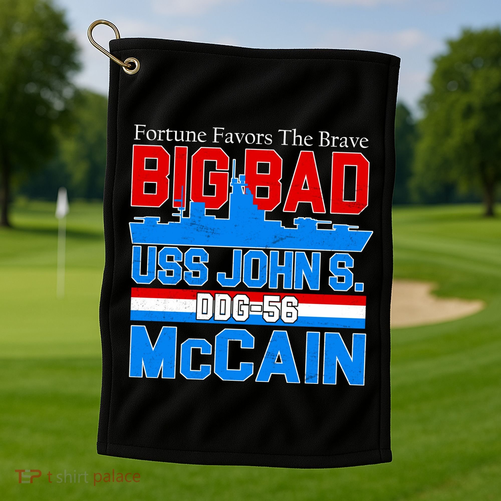 Fortune Favors The Brave DDG-56 USS John S. McCain Golf Towel
