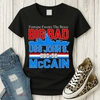 Fortune Favors The Brave DDG-56 USS John S. McCain Women's T-Shirt thumb 3