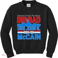 Fortune Favors The Brave DDG-56 USS John S. McCain Kids Sweatshirt thumb 0
