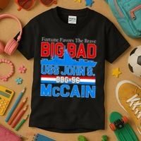 Fortune Favors The Brave DDG-56 USS John S. McCain Kids T-Shirt thumb 3