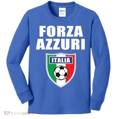 Forza Azzuri Italia Soccer Kids Long Sleeve Shirt
