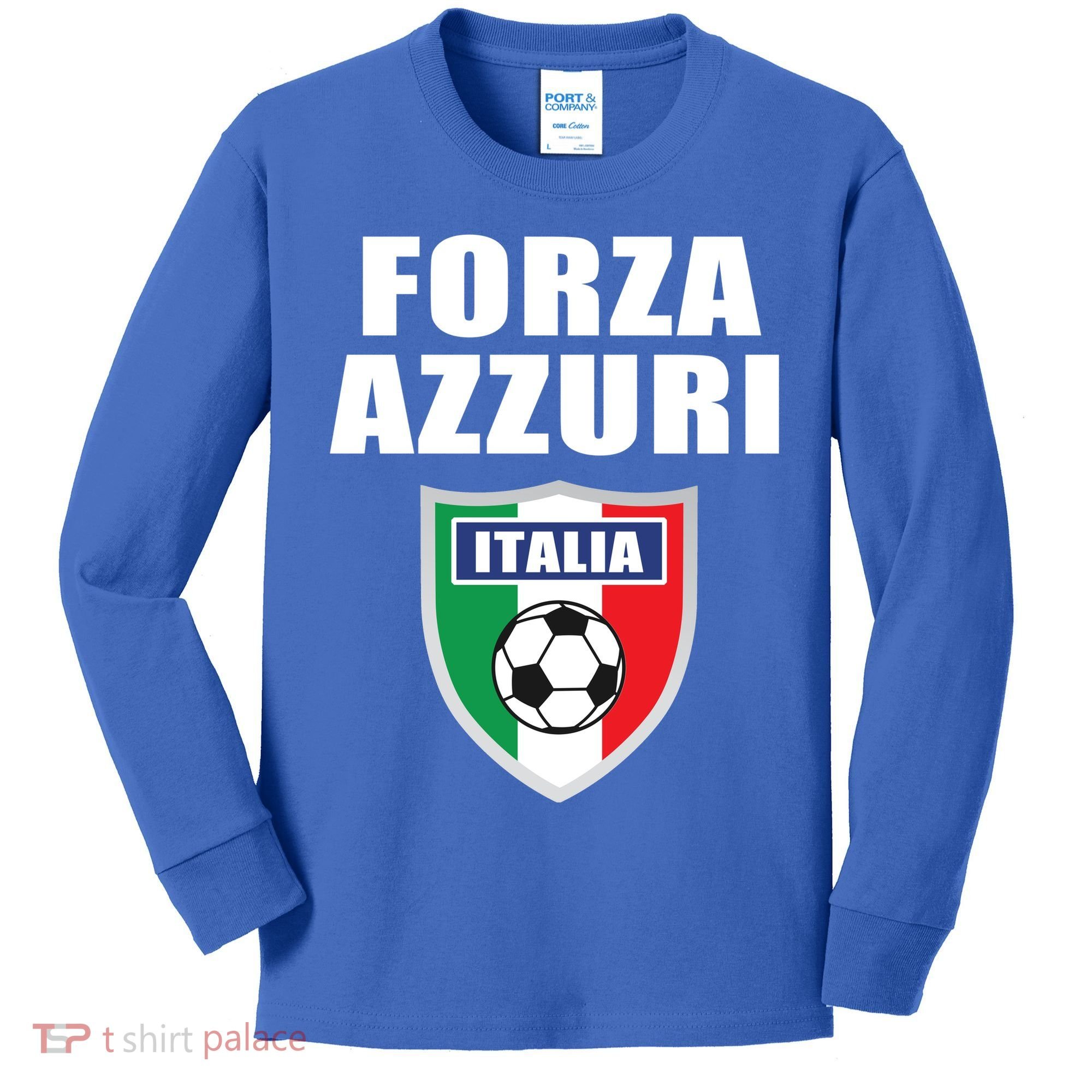 Forza Azzuri Italia Soccer Kids Long Sleeve Shirt