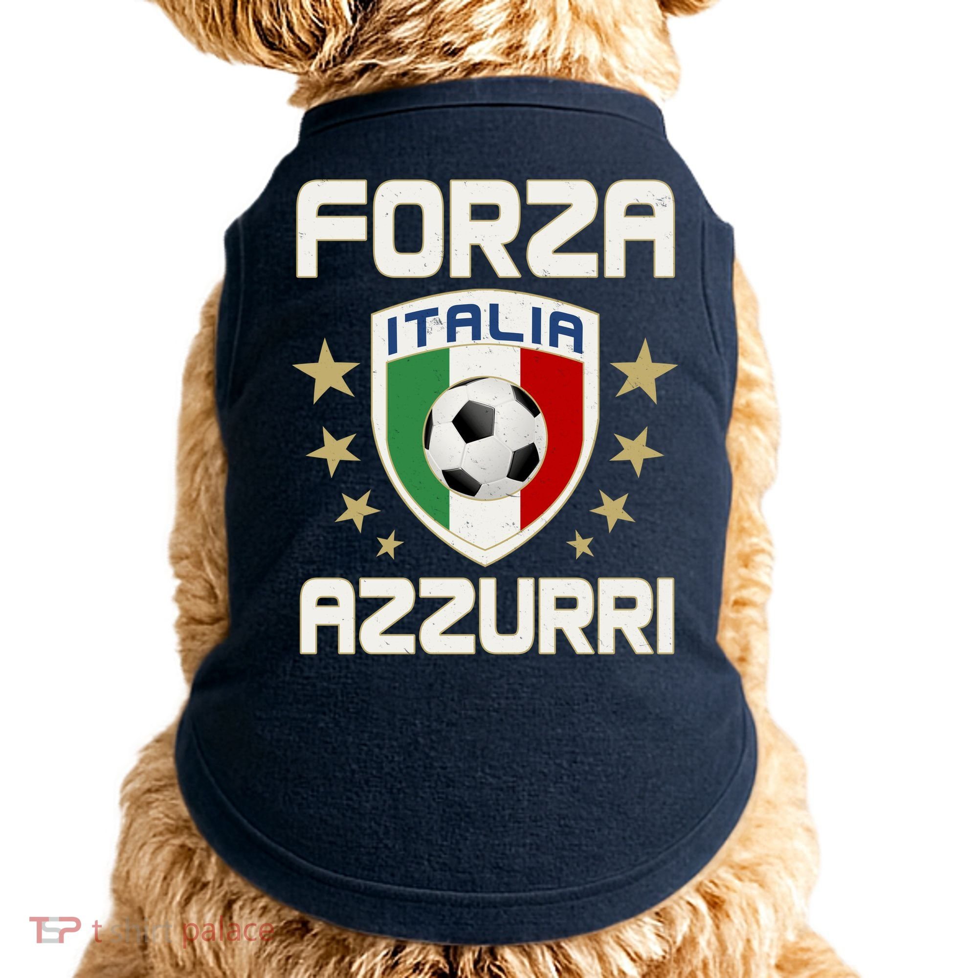 Forza Azzurri Italia Italy Shield Logo Soccer Team Doggie Tank