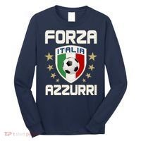 Forza Azzurri Italia Italy Shield Logo Soccer Team Long Sleeve Shirt thumb 0
