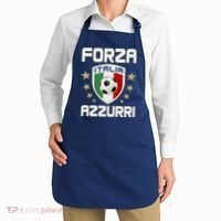 Forza Azzurri Italia Italy Shield Logo Soccer Team Apron thumb 2