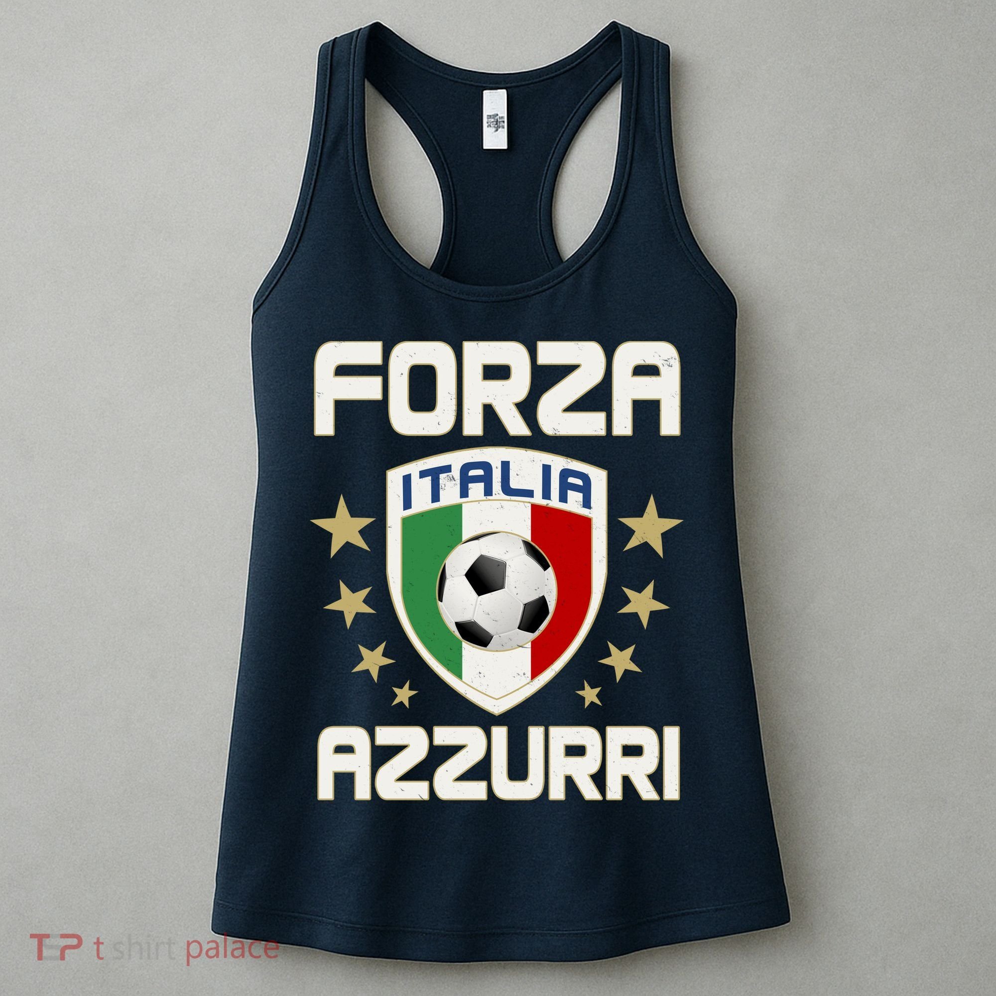 Forza Azzurri Italia Italy Shield Logo Soccer Team Women's Tank Top