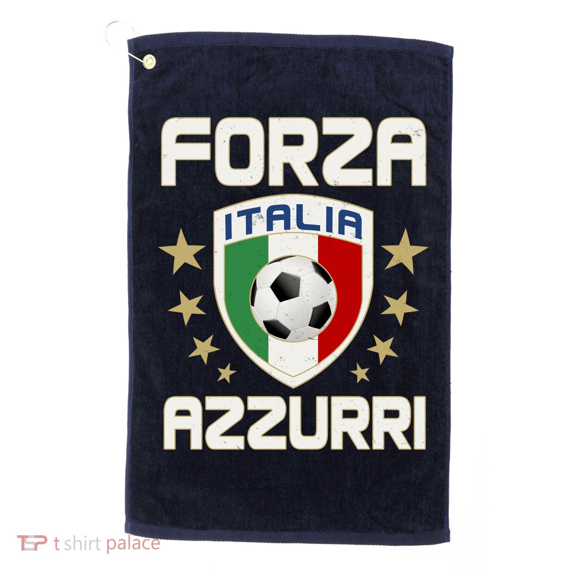 Forza Azzurri Italia Italy Shield Logo Soccer Team Golf Towel