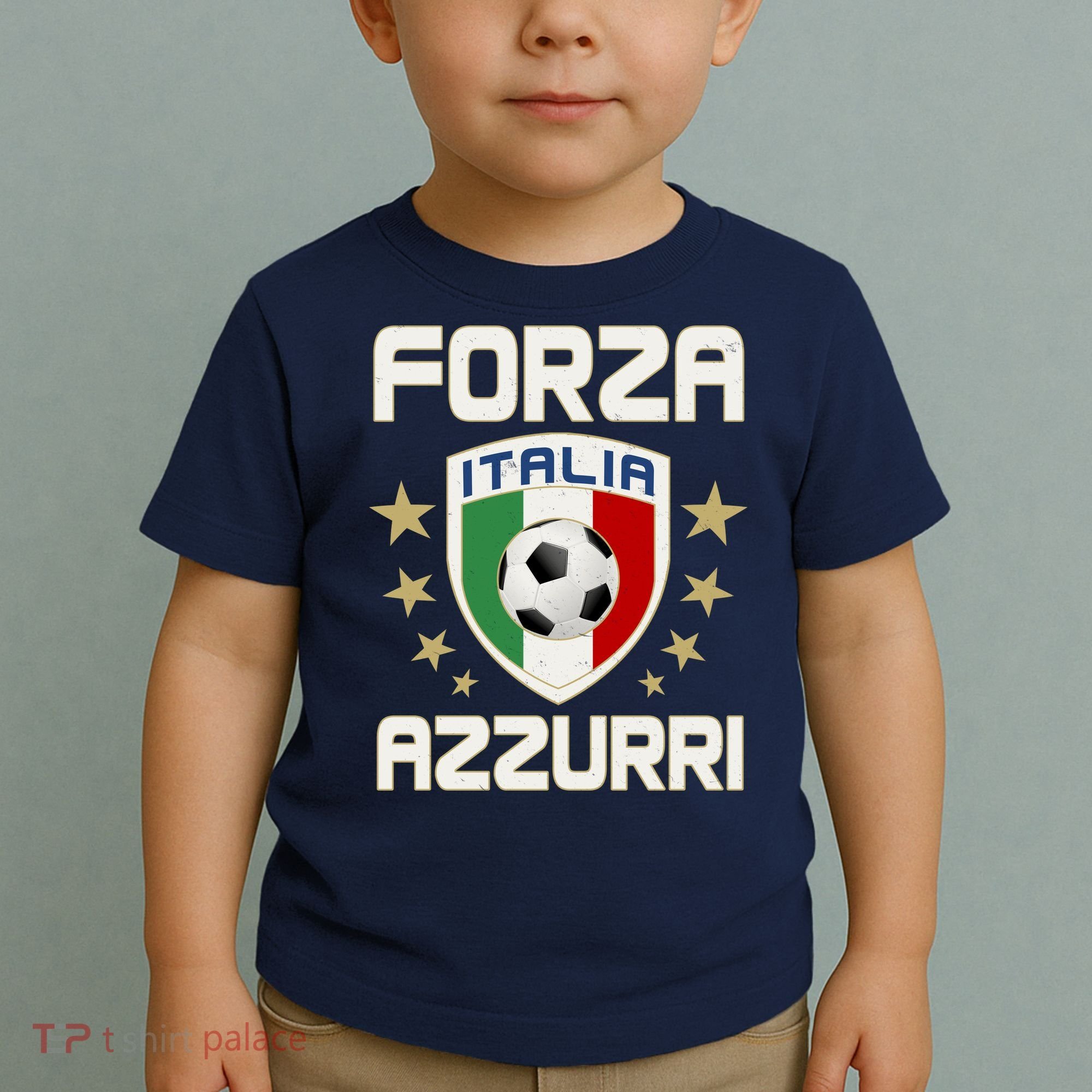 Forza Azzurri Italia Italy Shield Logo Soccer Team Toddler T-Shirt
