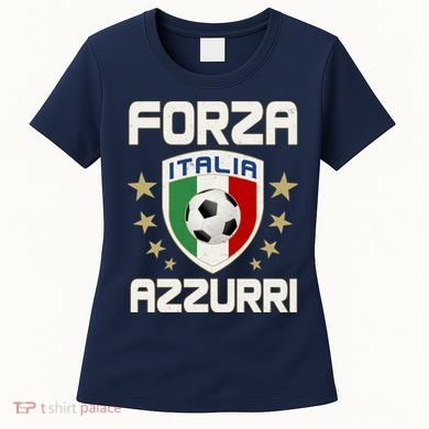 Forza Azzurri Italia Italy Shield Logo Soccer Team Women's T-Shirt