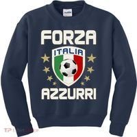 Forza Azzurri Italia Italy Shield Logo Soccer Team Kids Sweatshirt thumb 0