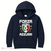 Forza Azzurri Italia Italy Shield Logo Soccer Team Kids Hoodie thumb 0