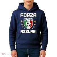 Forza Azzurri Italia Italy Shield Logo Soccer Team Kids Hoodie thumb 4