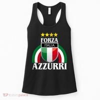Forza Azzurri Italia Soccer Italian Team Flag 2021 Women's Tank Top thumb 0