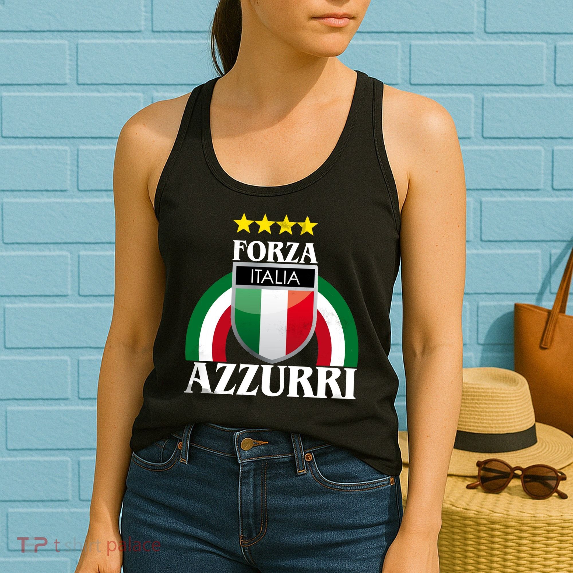Forza Azzurri Italia Soccer Italian Team Flag 2021 Women's Tank Top